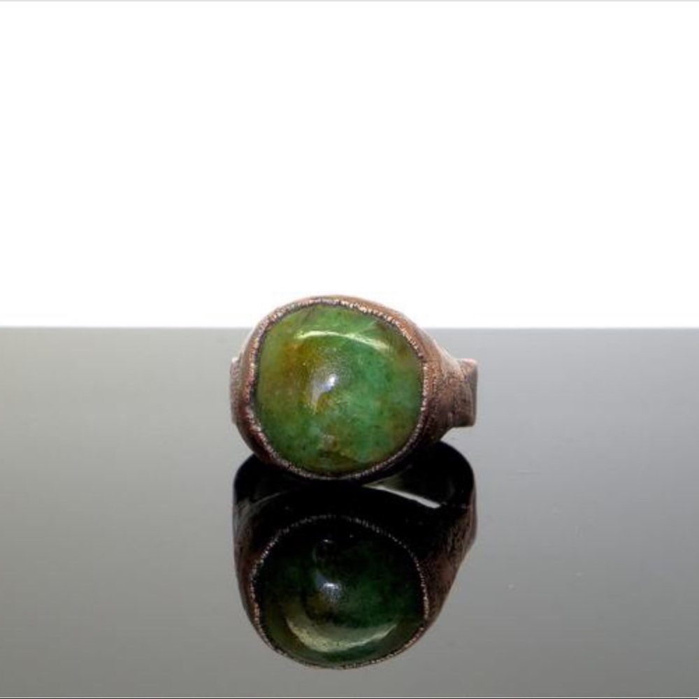 Natural Emerald crystal ring size 8.5